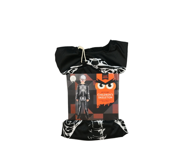 Nový černý halloweenský overal s kostrou 
