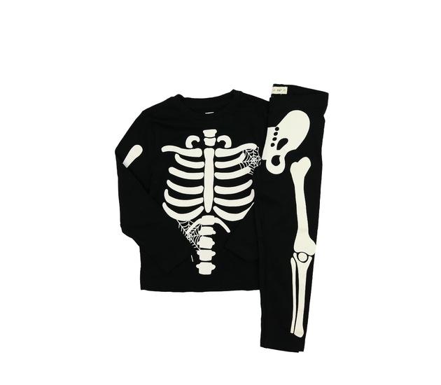 Černý halloweenský set s kostrou F&F