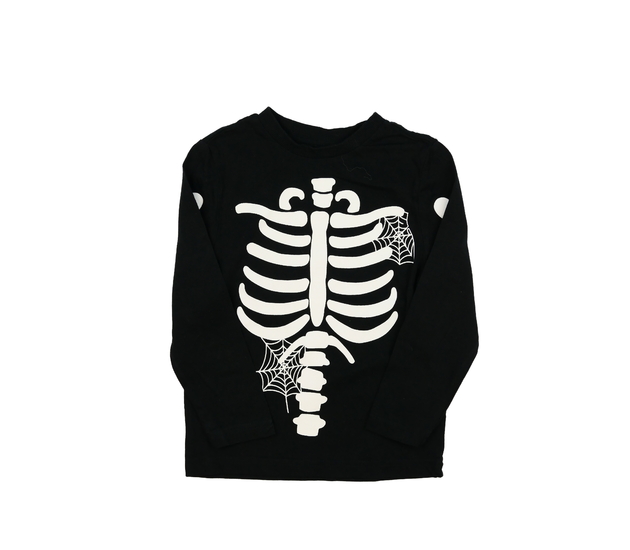Černé halloweenské triko s kostrou F&F
