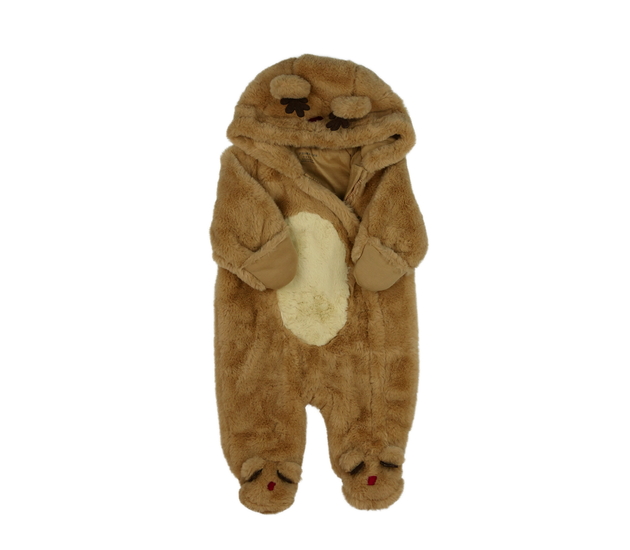 Hnědý chlupatý vánoční overal Primark 