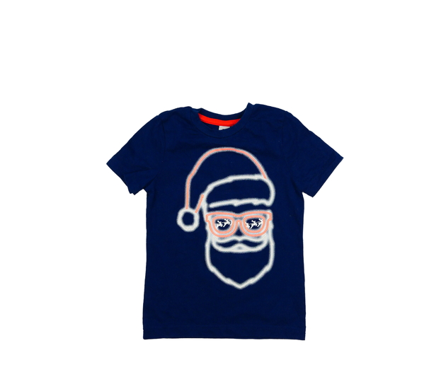 Tmavě modré vánoční triko Tu