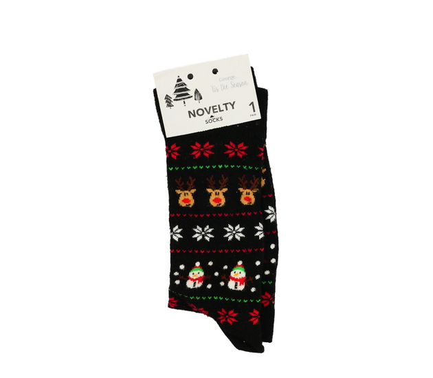 Nové černé vánoční ponožky EUR 39-46 George