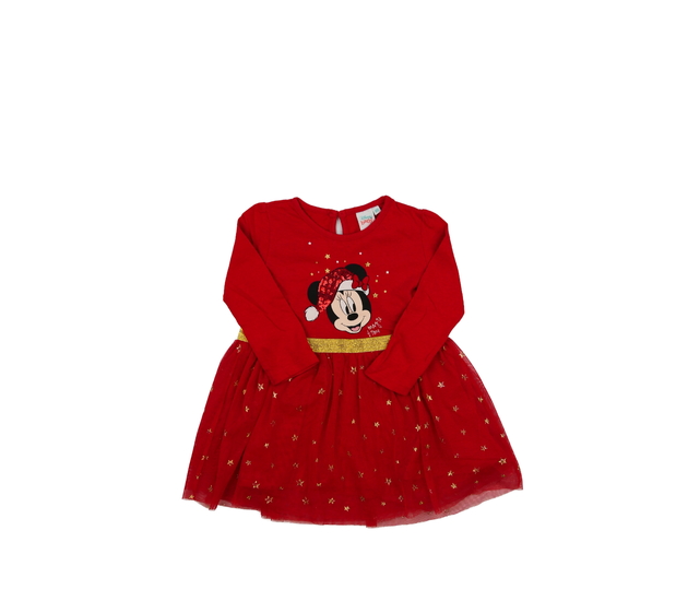Červené vánoční šaty Minnie Disney 