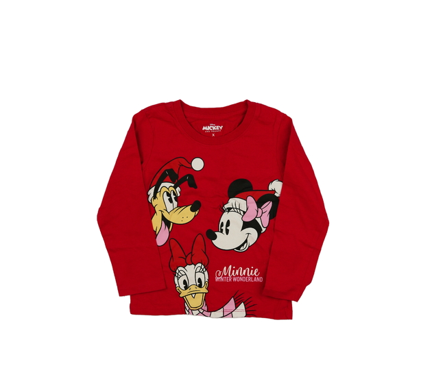 Červené vánoční triko Minnie Primark 