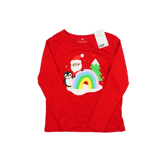Nové červené vánoční triko H&M