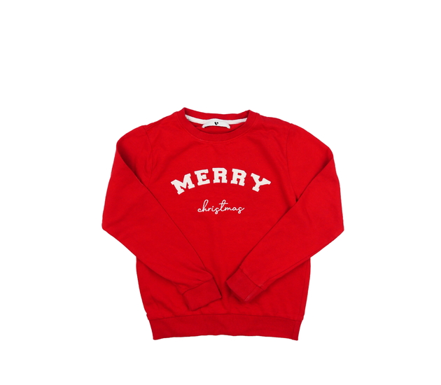 Červená slabší vánoční mikina 