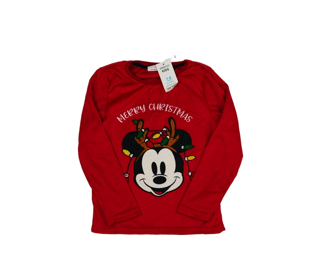 Nové červené vánoční pyžamové triko Mickey 
