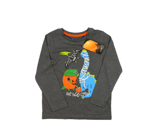 Nové šedé halloween triko s dinosaury Tu 