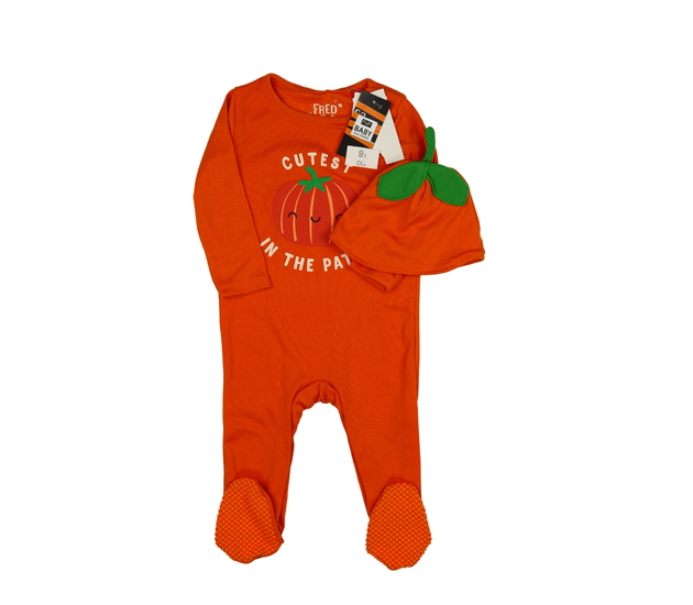 Oranžový halloween overal a čepička F&F