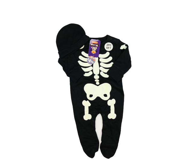 Nový černý halloween overal s čepicí 