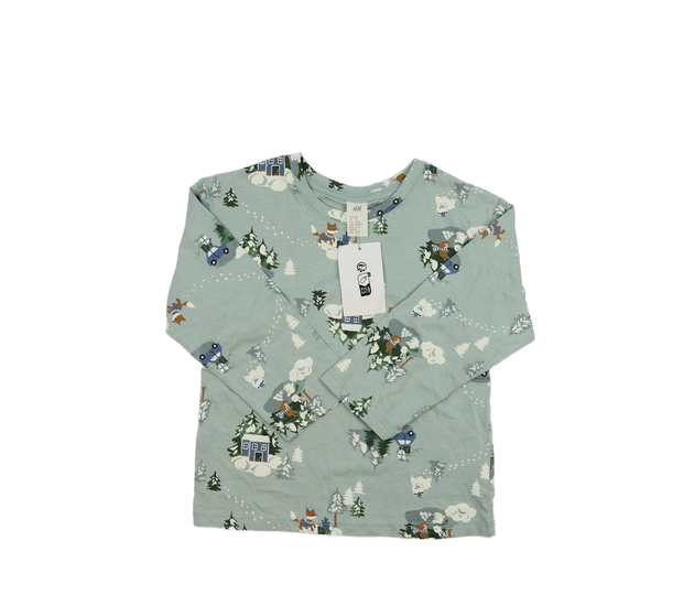 Nové modré triko s motivem zimy  H&M