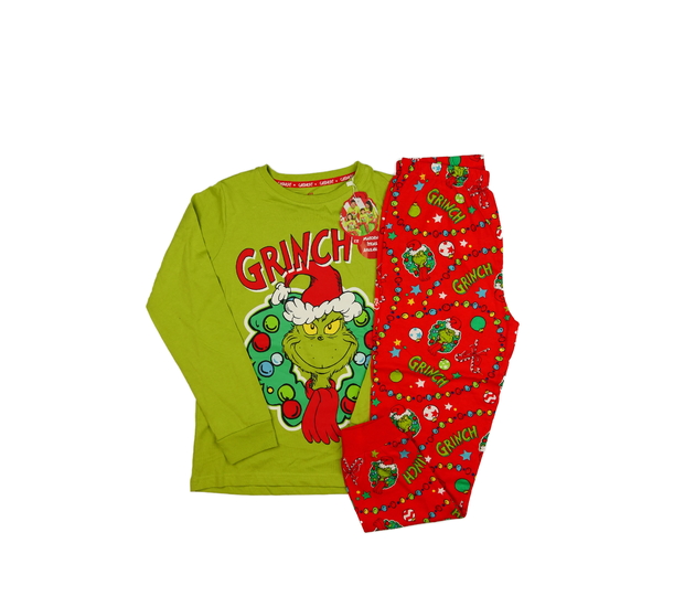 Nové zeleno-červené vánoční pyžamo Grinch 