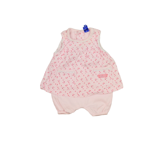 Růžový overal s květinami 