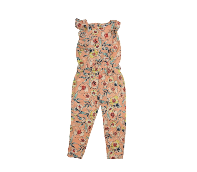 Růžový vzdušný květinový overal 
