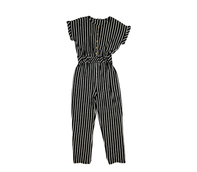 Černobílý pruhovaný overal George