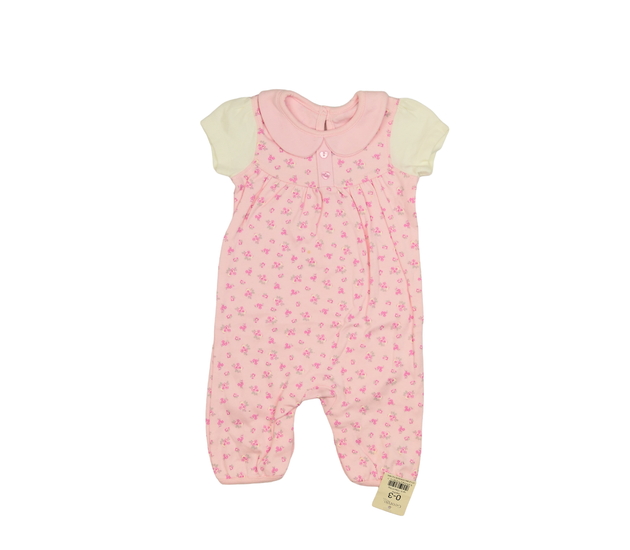 Nový růžový květinový overal George