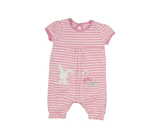 Růžový pruhovaný overal se zajíčkem George
