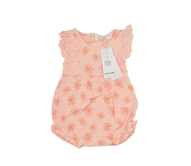 Nový růžový květinový overal 