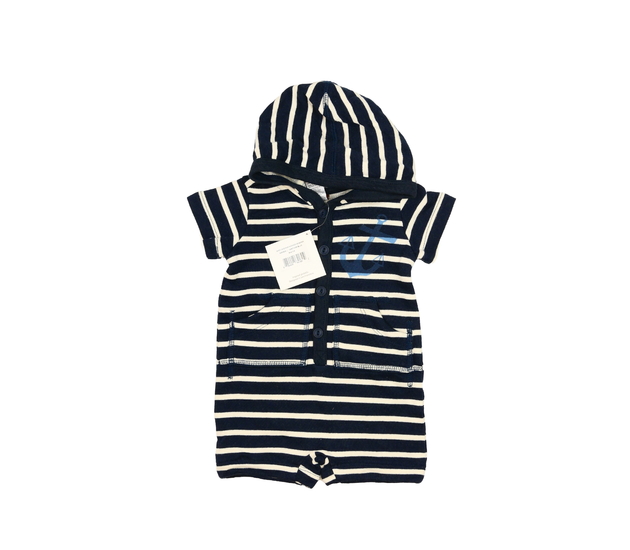 Nový modrobílý pruhovaný overal