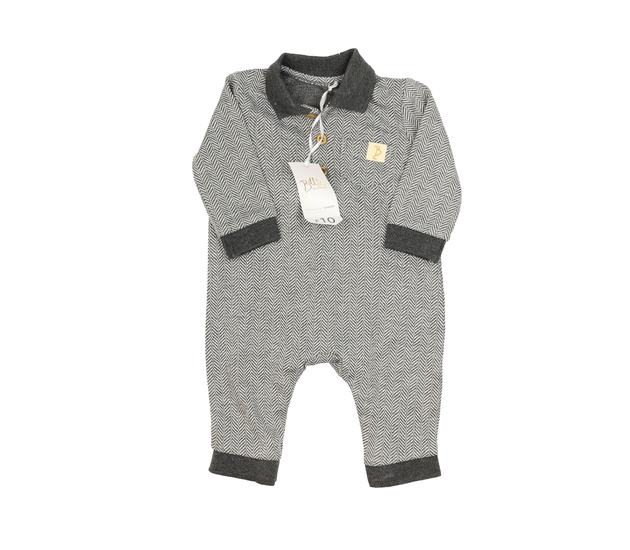 Nový šedý vzorovaný overal s límečkem George