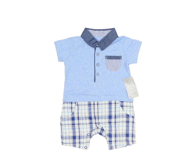 Nový modrý overal s límečkem