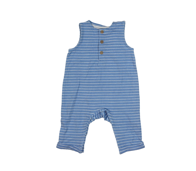 Modrý pruhovaný overal 