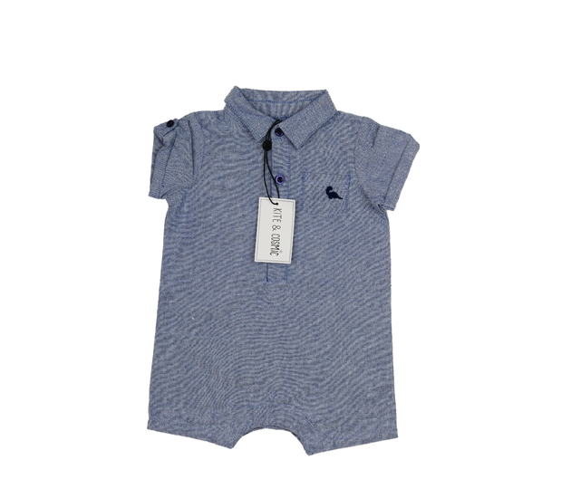 Nový modrý melírovaný overal 