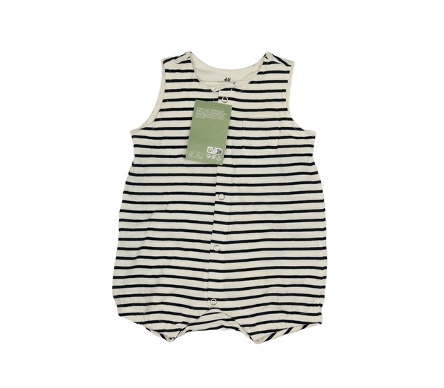 Nový krémovomodrý pruhovaný overal H&M