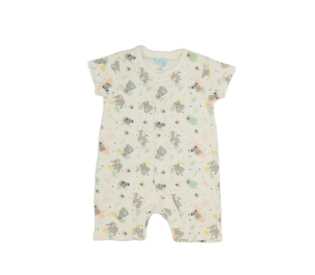 Krémový overal se zvířátky 