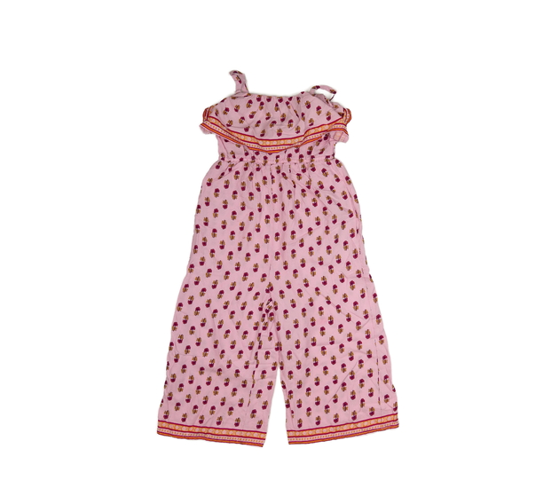 Růžový květinový overal George