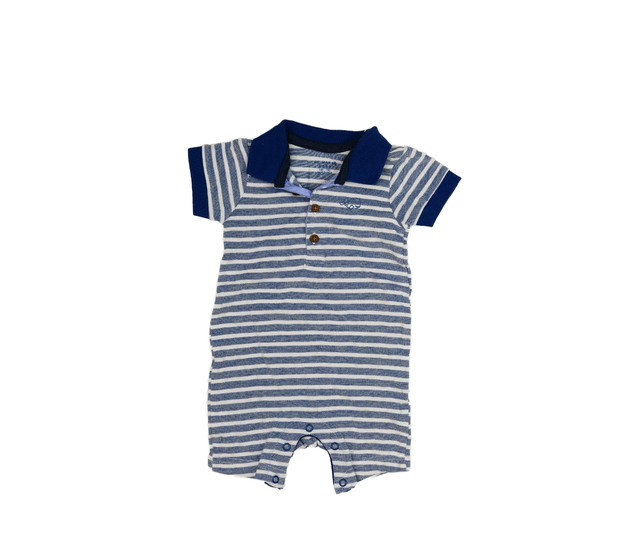 Modrý pruhovaný overal s límečkem Primark