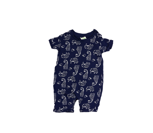 Tmavomodrý overal se zvířátky