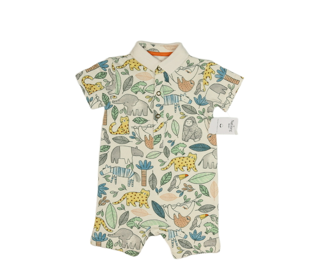 Nový světlý overal se zvířátky a límečkem Nutmeg