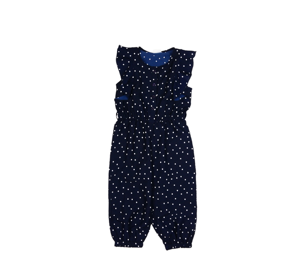 Tmavomodrý vzdušný overal s volánky 