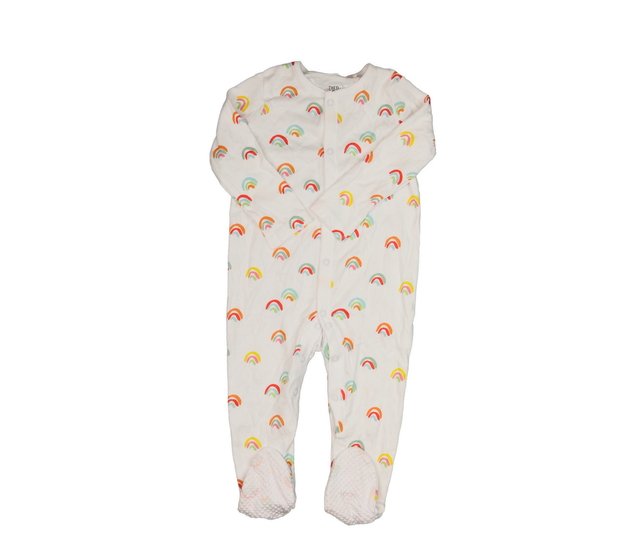 Bílý protiskluzový overal s duhou F&F