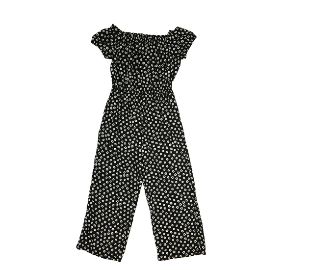 Černý květinový vzdušný overal New Look