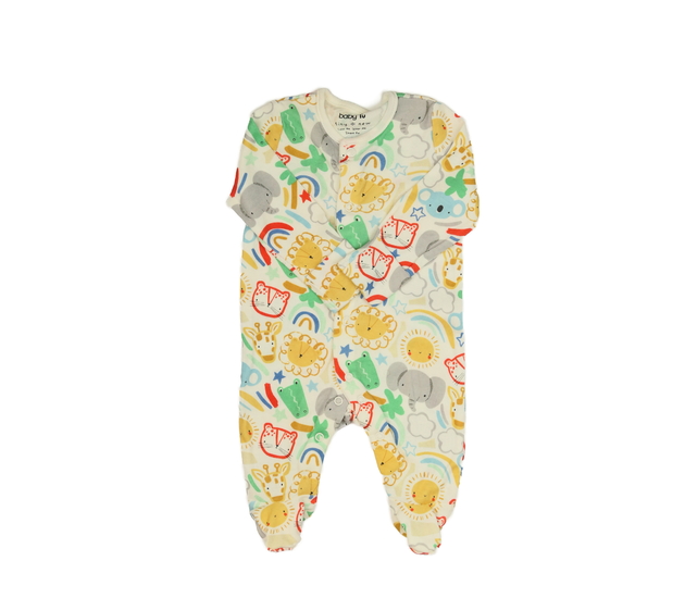 Krémový overal s barevnými obrázky Tu