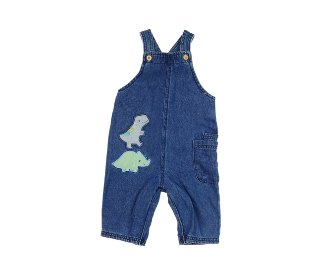Nový modrý riflový overal s dinosaury Nutmeg