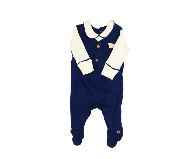 Tmavě modrý overal s límečkem