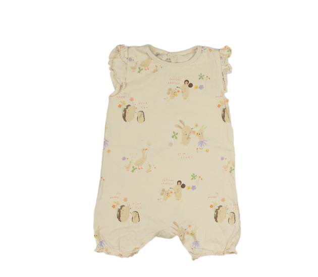 Krémový overal s volánky a zvířátky George