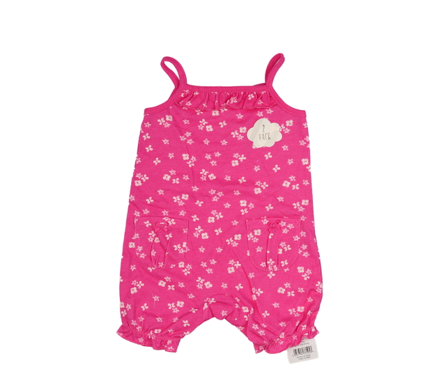 Nový růžový květinový overal George