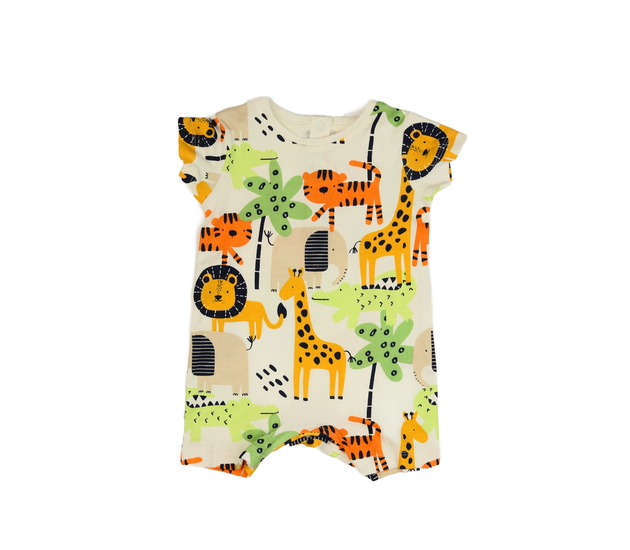 Krémový overal s motivem safari