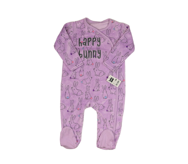 Nový fialový teplejší overal se zajíčky 