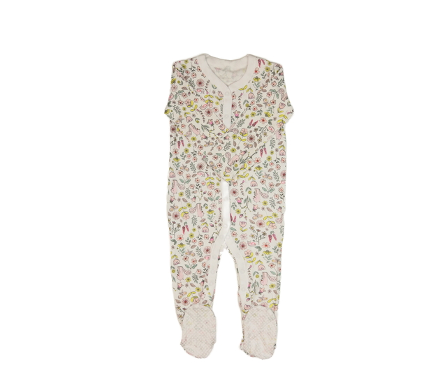 Krémový květinový protiskluzový overal Nutmeg