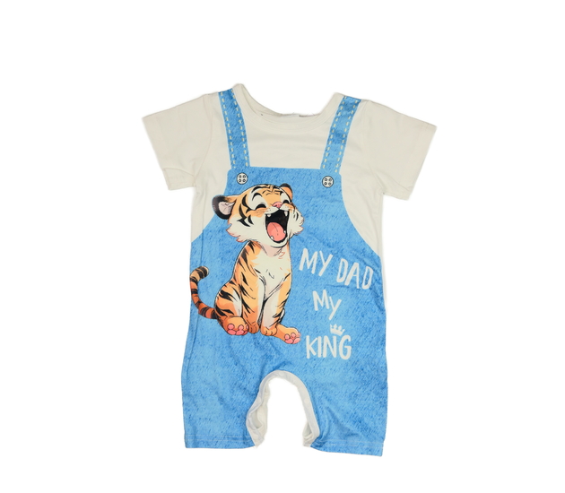 Bílo-modrý overal se zvířátkem 