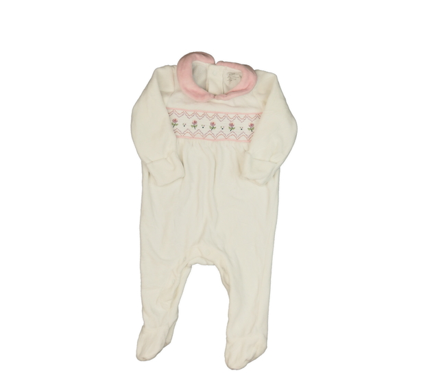 Bílo-růžový teplejší overal s límečkem M&S