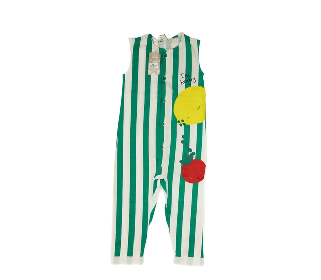 Nový zeleno-bílý pruhovaný overal 