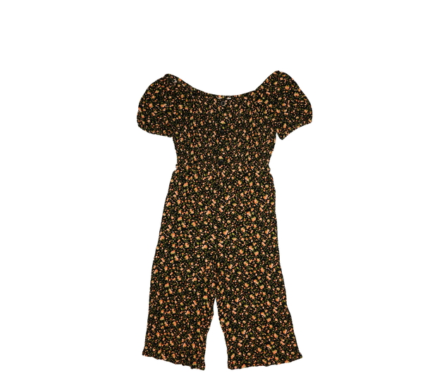 Černý lehký květinový overal Primark