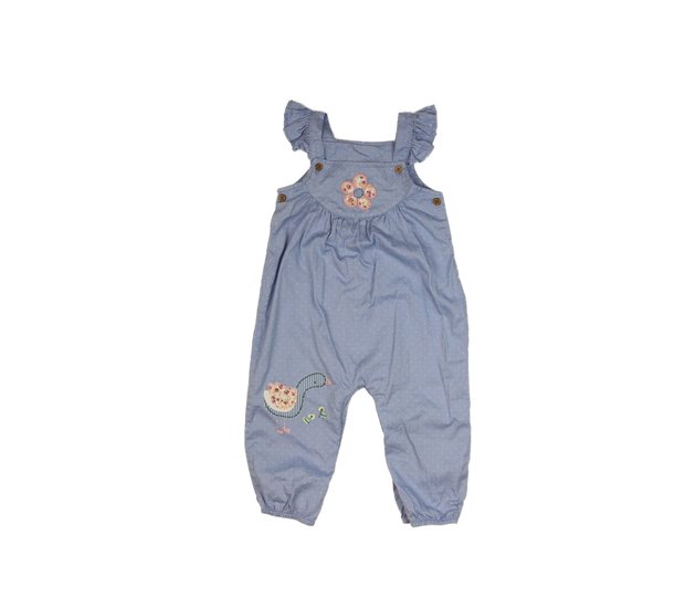 Modrý puntíkatý overal s květinou Next