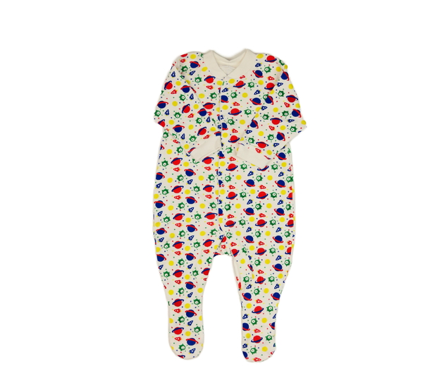 Smetanový overal s mimozemšťanským motivem 